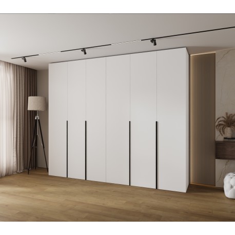 Szafa wysoka uchylna garderoba z półkami MOLTO 1 290 głębokość 52 cm wysokość 245,5 cm