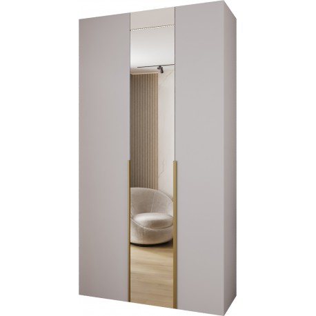 Szafa wysoka uchylna z lustrem garderoba z półkami MOLTO 2 130 głębokość 52 cm wysokość 245,5 cm