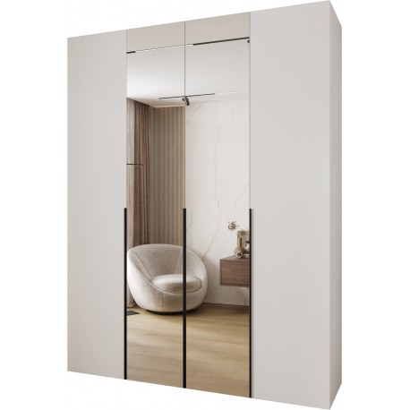 Szafa wysoka uchylna z lustrem garderoba z półkami MOLTO 2 190 głębokość 52 cm wysokość 245,5 cm