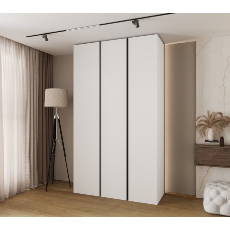 Szafa wysoka uchylna garderoba z półkami KONSO 1 140 głębokość 52 cm wysokość 245,5 cm
