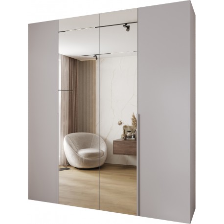 Szafa wysoka uchylna z lustrem garderoba z półkami MOLTO 2 220 głębokość 52 cm wysokość 245,5 cm