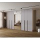 Szafa wysoka uchylna garderoba z półkami MOLTO 2 350 głębokość 52 cm wysokość 245,5 cm
