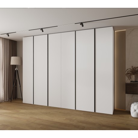 Szafa wysoka uchylna garderoba z półkami KONSO 1 320 głębokość 52 cm wysokość 245,5 cm