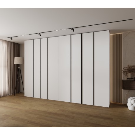 Szafa wysoka uchylna garderoba z półkami KONSO 1 350 głębokość 52 cm wysokość 245,5 cm