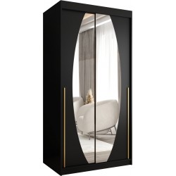 Szafa przesuwna garderoba z lustrem SIMA ELYPSE 100 artisan, biały, czarny, kaszmir, orzech