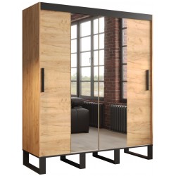 Szafa przesuwna garderoba Loft T1 180 z półkami na metalowych nogach
