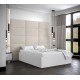 Łóżko do sypialni 160x200 cm, zagłowie tapicerowane, panele BELLA wzór 1 84x42