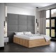 Łóżko do sypialni 160x200 cm, zagłowie tapicerowane, panele BELLA wzór 1 84x42