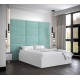 Łóżko do sypialni 140x200 cm, zagłowie tapicerowane, panele BELLA wzór 1 84x42