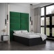 Łóżko do sypialni 120x200 cm, zagłowie tapicerowane, panele BELLA wzór 1 84x42