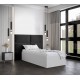 Łóżko do sypialni 90x200 cm, zagłowie tapicerowane, panele BELLA wzór 2 84x42