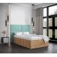 Łóżko do sypialni 120x200 cm, zagłowie tapicerowane, panele BELLA wzór 2 84x42