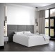 Łóżko do sypialni 140x200 cm, zagłowie tapicerowane, panele BELLA wzór 2 84x42