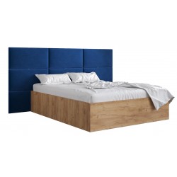 Łóżko do sypialni 160x200 cm, zagłowie tapicerowane, panele BELLA wzór 2 84x42