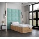 Łóżko do sypialni 90x200 cm, zagłowie tapicerowane, panele BELLA wzór 3 42x42