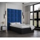 Łóżko do sypialni 120x200 cm, zagłowie tapicerowane, panele BELLA wzór 3 42x42
