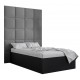 Łóżko do sypialni 120x200 cm, zagłowie tapicerowane, panele BELLA wzór 3 42x42