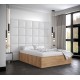 Łóżko do sypialni 160x200 cm, zagłowie tapicerowane, panele BELLA wzór 3 42x42