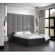 Łóżko do sypialni 160x200 cm, zagłowie tapicerowane, panele BELLA wzór 3 42x42