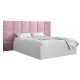 Łóżko do sypialni 140x200 cm, zagłowie tapicerowane, panele BELLA wzór 4 42x42