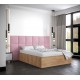 Łóżko do sypialni 160x200 cm, zagłowie tapicerowane, panele BELLA wzór 4 42x42