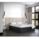 Łóżko do sypialni 160x200 cm, zagłowie tapicerowane, panele BELLA wzór 4 42x42