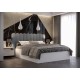 Łóżko do sypialni 160x200 cm, zagłowie tapicerowane, panele SOFIE