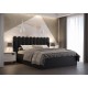 Łóżko do sypialni 160x200 cm, zagłowie tapicerowane, panele SOFIE