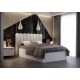Łóżko do sypialni 120x200 cm, zagłowie tapicerowane, panele SOFIE
