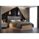 Łóżko do sypialni 120x200 cm, zagłowie tapicerowane, panele SOFIE