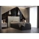 Łóżko do sypialni 90x200 cm, zagłowie tapicerowane, panele SOFIE