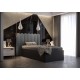 Łóżko do sypialni 90x200 cm, zagłowie tapicerowane, panele SOFIE