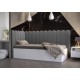 Łóżko do sypialni 90x200 cm, zagłowie tapicerowane, panele SOFIE 1