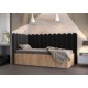 Łóżko do sypialni 90x200 cm, zagłowie tapicerowane, panele SOFIE 1