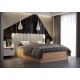 Łóżko do sypialni 140x200 cm, zagłowie tapicerowane, panele SOFIE