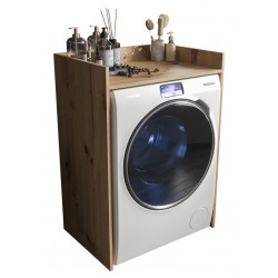 Szafka nad pralkę regał z półką do łazienki OTIS 64 cm artisan czarny biały