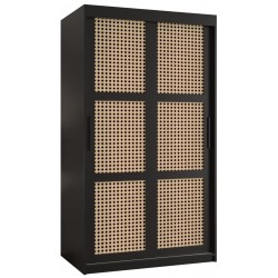 Szafa przesuwna garderoba na ubrania do mieszkania PLECIONKA WIEDEŃSKA 100 czarna