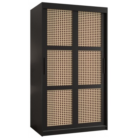 Szafa przesuwna garderoba na ubrania do mieszkania PLECIONKA WIEDEŃSKA 100 czarna