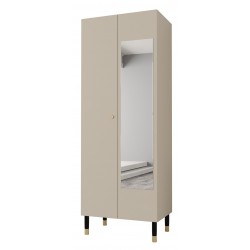 Garderoba szafa do przedpokoju na ubrania z drążkiem dwudrzwiowa z lustrem PALERMO czarny kaszmir halifax