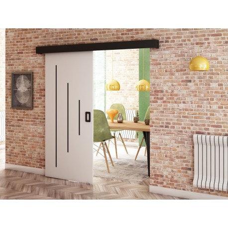 Drzwi przesuwne wewnętrzne naścienne, drzwi loft do zabudowy, system przesuwny Beni wzór Y