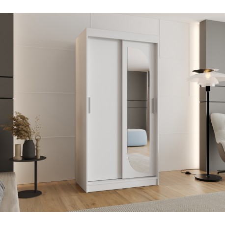 Szafa przesuwna garderoba z lustrem do salonu LUCY 100 artisan, biały, czarny, kaszmir, sonoma