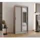 Szafa przesuwna garderoba z lustrem do salonu LUCY 100 artisan, biały, czarny, kaszmir, sonoma
