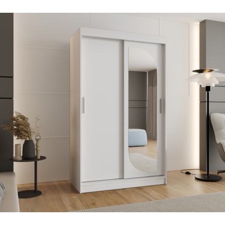 Szafa przesuwna garderoba z lustrem do salonu LUCY 120 artisan, biały, czarny, kaszmir, sonoma