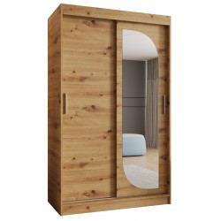Szafa przesuwna garderoba z lustrem do salonu LUCY 120 artisan, biały, czarny, kaszmir, sonoma