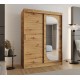 Szafa przesuwna garderoba z lustrem do salonu LUCY 150 artisan, biały, czarny, kaszmir, sonoma
