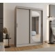 Szafa przesuwna garderoba z lustrem do salonu LUCY 150 artisan, biały, czarny, kaszmir, sonoma