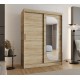 Szafa przesuwna garderoba z lustrem do salonu LUCY 150 artisan, biały, czarny, kaszmir, sonoma