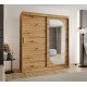 Szafa przesuwna garderoba z lustrem do sypialni LUCY 180 artisan, biały, czarny, kaszmir, sonoma