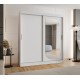 Szafa przesuwna garderoba z lustrem do sypialni LUCY 180 artisan, biały, czarny, kaszmir, sonoma