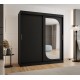 Szafa przesuwna garderoba z lustrem do sypialni LUCY 180 artisan, biały, czarny, kaszmir, sonoma